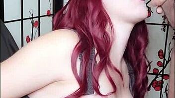 redhead latina babe gets multiple facials in intense bukkake cumshot compilation