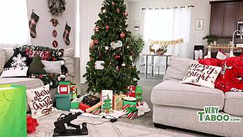 white and creamy christmas threesome fun