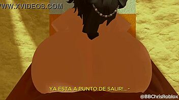 Black Bull Pounds Femboy Bunny Hard In Doggystyle Roblox Action With Spanish Subs!