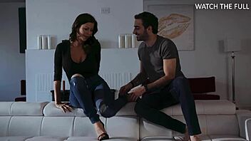 Brunette cougar teases with her bubble butt before sucking and riding a huge cock in cowgirl style