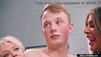 Guy Fucks Busty Milfs In A Laundry Room With Blowjob Deepthroat Banging Gangbang And Pussy Action