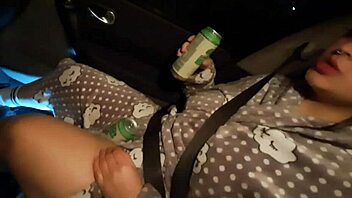 whoa check out this babe with big ass squirting multiple orgasms in public outdoor car creampie pov