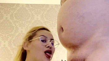 hottie with big tits licking a cock in casual chat