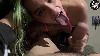 my colleague came to visit me after the pool... i waited for her with my dick out, subtitled in english