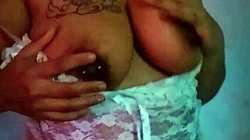 Latina amateur uses dildo on big natural tits and ass in homemade solo.