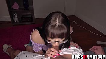 Horny brunette fucks her friend after boyfriend stood her up in rough POV deepthroat sex