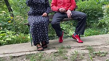 my mother-in-law's task is to bring me to climax with her curvy bbw body outdoors