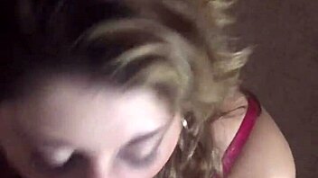 Hot milf eagerly sucking her husband's throbbing cock