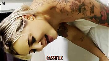 Sexy big-ass blonde MILF rides cock doggystyle with ass-to-mouth and homemade tattoo action