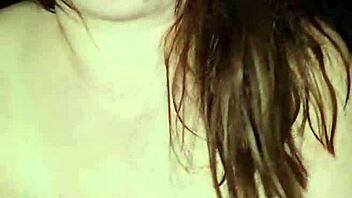 big white woman sits on object and makes moaning sounds