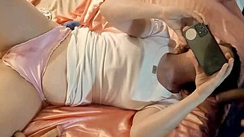 French Slut In Satin Dress And Heels Takes Dildo Masturbation With Rimjob Action