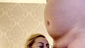 hottie with big tits licking a cock in casual chat