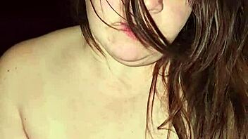 big white woman sits on object and makes moaning sounds