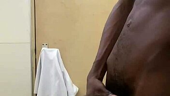 Oh man, busting a huge nut in public toilet with monster black cock!