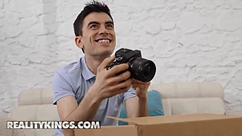 ohana petite heads outdoors with jordi for tight pussy cowgirl fucking and cum swallow.