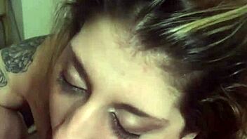 Hot milf eagerly sucking her husband's throbbing cock