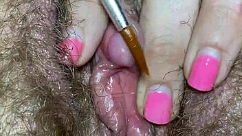 Oh wow, look at this extreme close-up of my big clit and hairy pussy edging with a vibrator until I get so wet