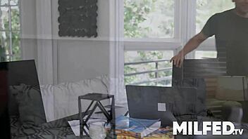 hot milf teacher licks and fucks cute student in classroom to fulfill wild desires