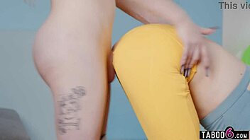 Yoga session turns into wild threesome where three super hot shemales with big tits fuck each other in playful adventures.