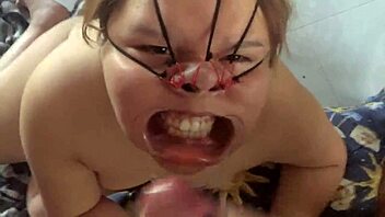 i tied her up and then covered her face and nose with my load