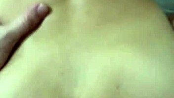 young wife lets cum on her belly during quick fucking session