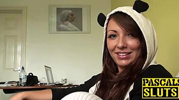 submissive uk brunette crystal feels intense domination from old man pascal's rough fucking