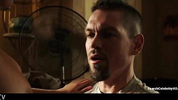 Alyssa LeBlanc teases with topless dance in maid costume, exposing big tits and nipples.