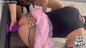 Mistress Irena Mur dominates her slave with strapon anal fucking and intense femdom toys in a caged session of rough ass licking and ball kicking.