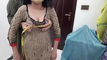 hey, wanna talk about this pakistani beautiful girl visiting the tailor shop with her cute indian and arab style