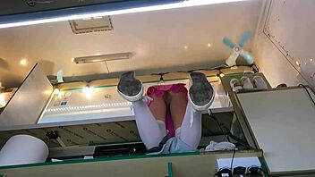 Boss Plays with Sexy Shop Assistant's Wet Pussy While She Talks to Customer