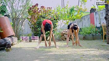 Desi yoga teacher fucks sexy 18 year student outdoors in full hindi audio