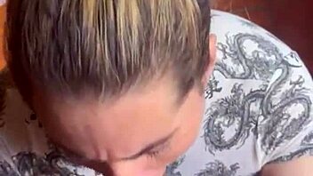 Oh man, this blonde slut girlfriend takes double cum and puke with deepthroat cock sucking and sloppy natural tits action