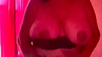 Hot sexy nena teases with lingerie and big tits leading to explosive cumshot.