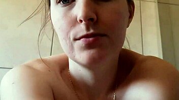 hey, look at this cute girl smoking in the bathroom all skinny and homemade.