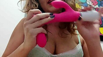 Hey, let's chat about this beautiful brazilian showing off her favorite toy in q&a