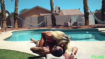 A compilation features big tits bouncing during intense outdoor fucking scenes