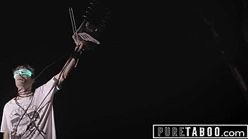 Chatting with a conspiracy theorist who encounters an intriguing alien woman