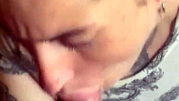 Oh man, this blonde slut girlfriend takes double cum and puke with deepthroat cock sucking and sloppy natural tits action