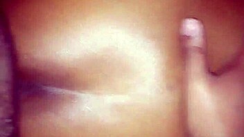 The ebony cougar gets oiled up and takes that big dick deep