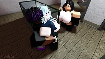 the woman left her friend outside the shop and caught the saleswoman riding that bbc so she joined in to grope and fuck him too