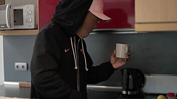 i can't believe if this burglar steals your tv you just end up fucking him in wild interracial roleplay on the desk