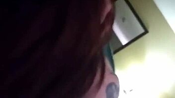 Sexy brunette ex contrasts her big tits while swallowing massive cock and cum eagerly.