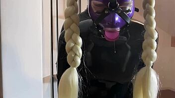 i'm into latex fetish with submissive slut getting face fucked and cumshot