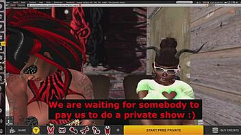 Bound lesbians explored bondage in cartoon city