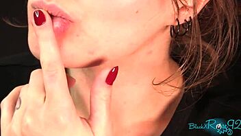 brunette milf in glasses gives whispered dirty talk instructions for jerk off session