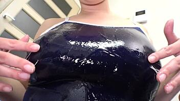 Japanese Cosplay Milf with Big Tits Gets Naughty in Bath Shooting