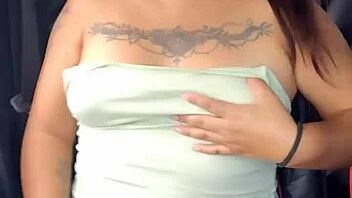 Showing Off Panties And Tits In Car On Highway