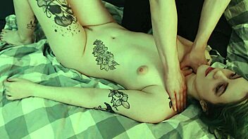 She loves that massage and your cock sliding between her tattooed buttocks, don't you?