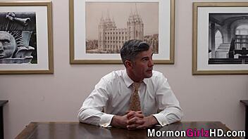 Young Mormon Teen Intensely Fucks Bishop in Taboo Missionary Encounter