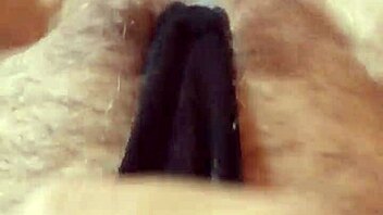 Gretala shows off her pregnancy with a transparent thong in a sensual display.